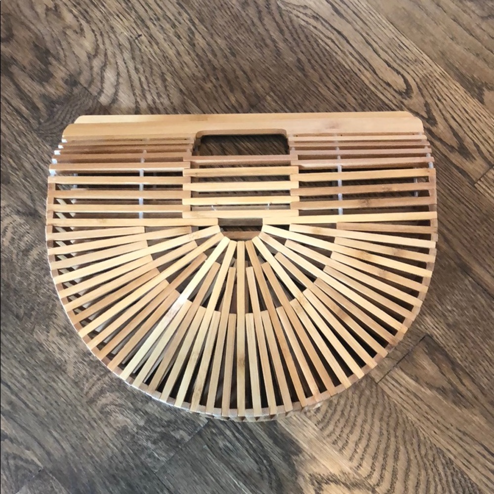 Bamboo Basket Arc Top Bag Handled Purse